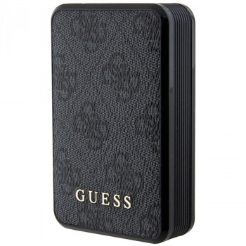 Guess GUPB10DP4GEGK powerbank 10000 mAh, 18 W, 4G Leather Metal Logo, zwart