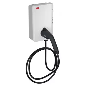 ABB Terra AC TAC-W22-G5-R-C-0 wallbox laadstation voor elektrische voertuigen, 22 kW, Type 2, 5 m kabel, wit
