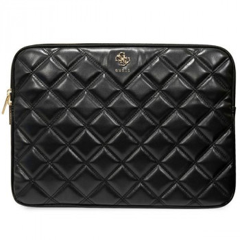 Guess GUCS14ZPSQSSGK Laptophoes, 14 inch, Quilted 4G, zwart